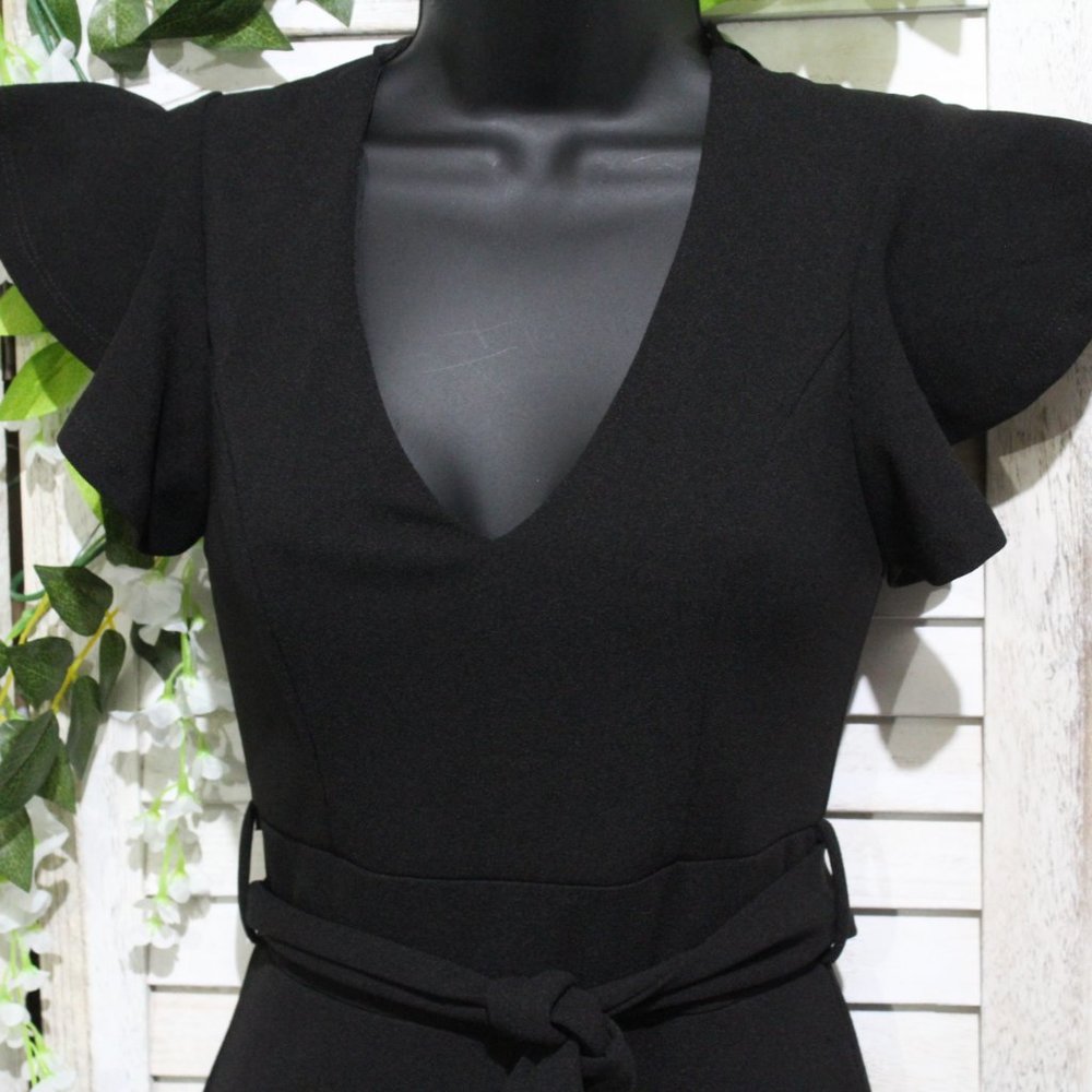 Joe & Elle jumper/romper with v neck & flutter sleeves (1333)